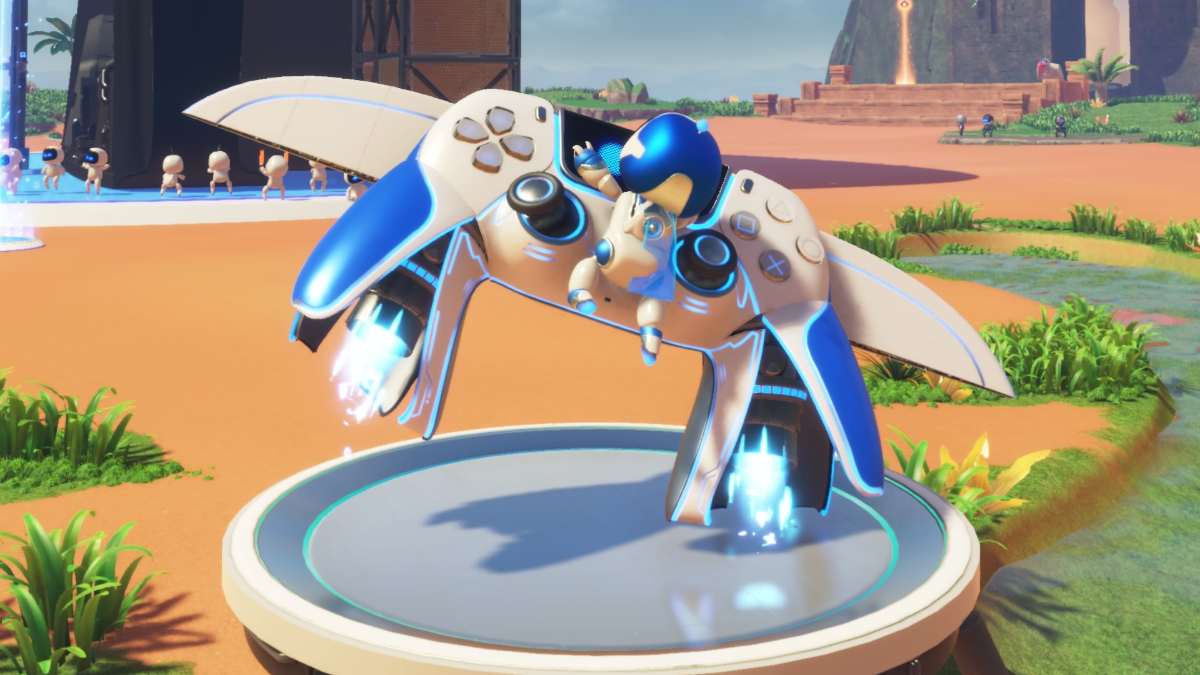 Astro Bot on a DualSense Glider.