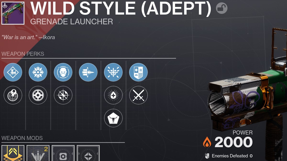 Destiny 2 Wild Style Example Build