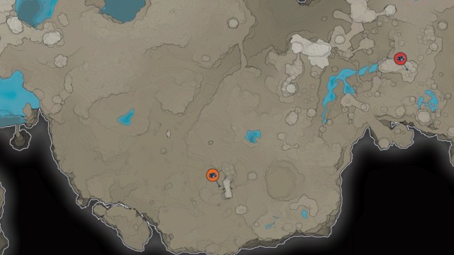 SAM Ore locations marked on a map of Grass Fields in Satisfactory.