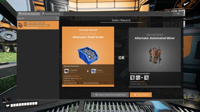 Hard Drive scanned in Satisfactory 1.0