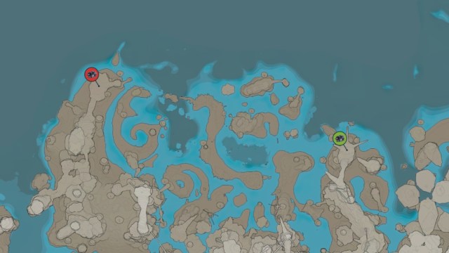 Sam Ore locations marked on a map of Northern Forest in Satisfactory.