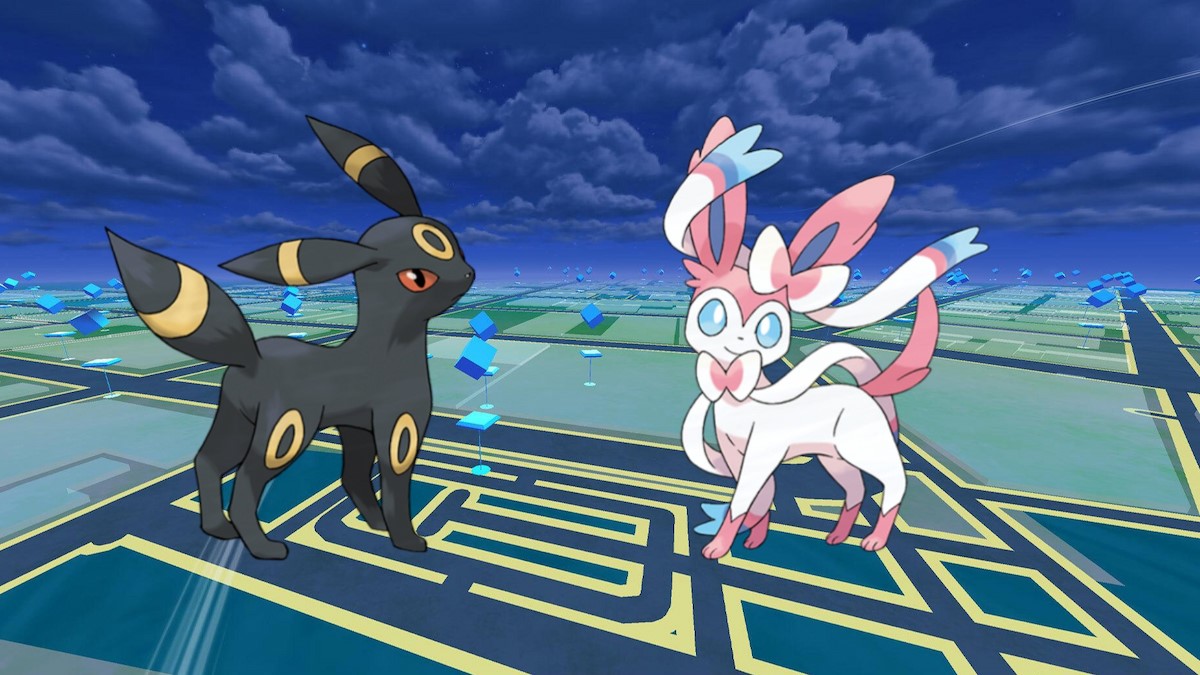 Umbreon and Slyveon in Pokemon Go