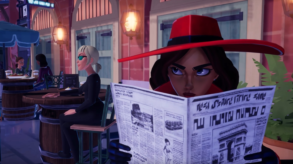 Carmen Sandiego eavesdropping