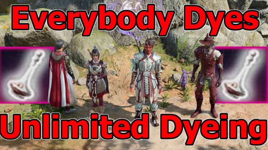 Dyed armor with the everybody dyes unlimited dyeing mod in bg3