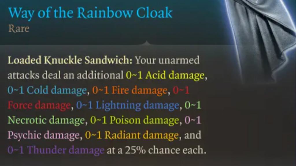 Way of the rainbow cloaks of faerun mod in bg3