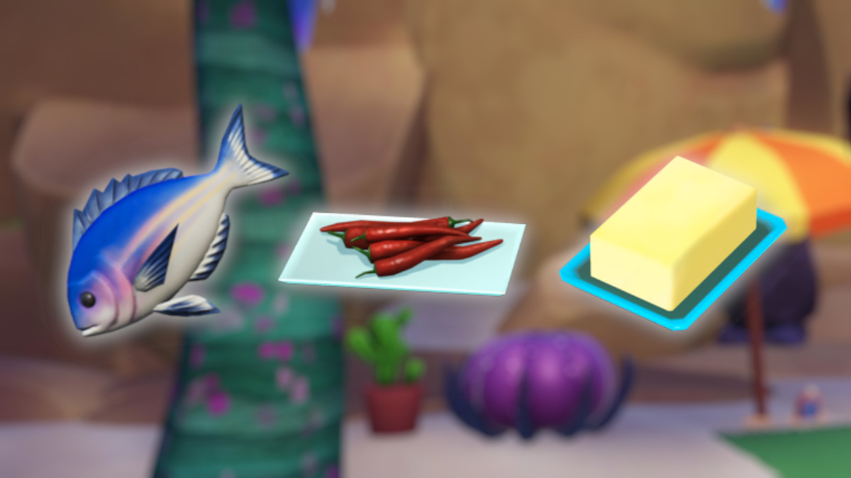 Ingredients for Spicy Baked Bream in Disney Dreamlight Valley