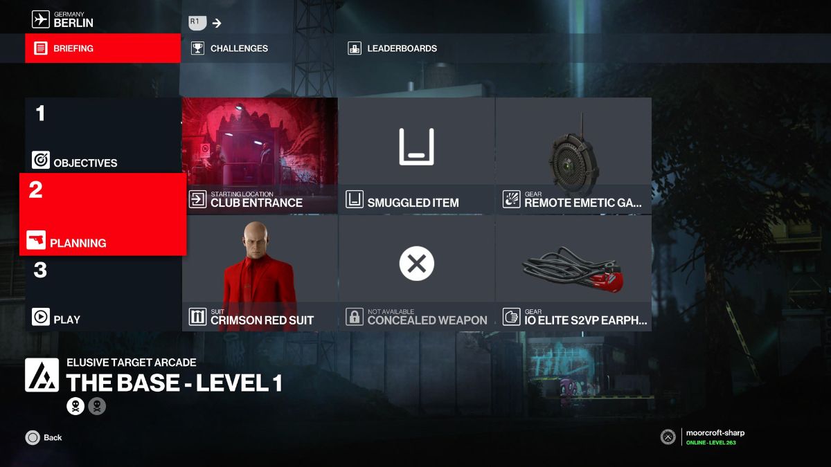 the base level 1 loadout hitman world of assassination