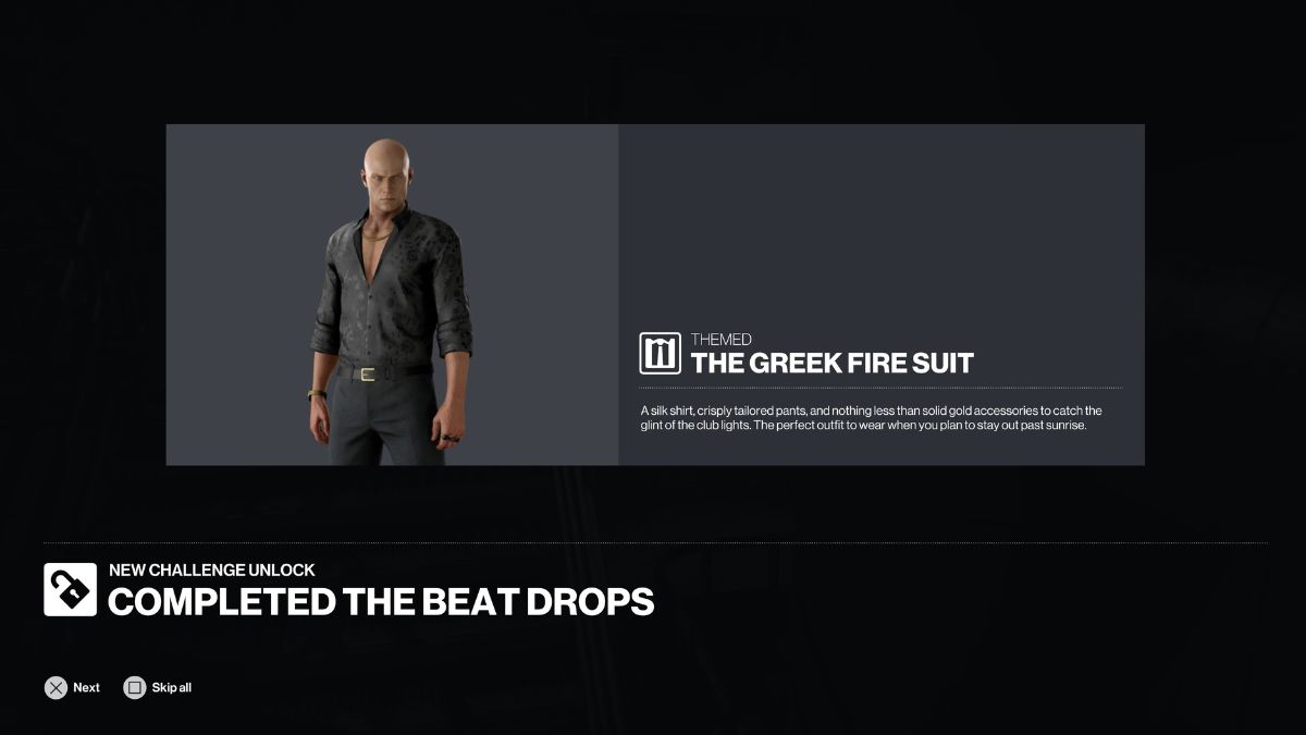 the greek fire suit hitman world of assassination