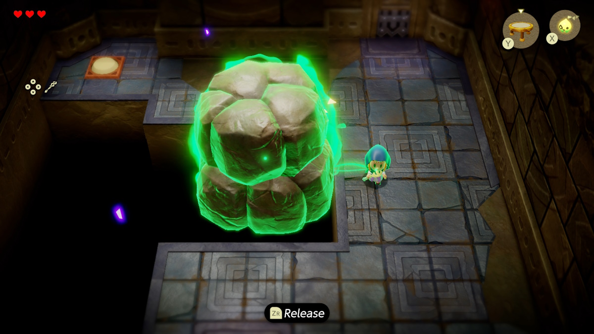 the legend of zelda echoes of wisdom preview - using bind to move a massive boulder