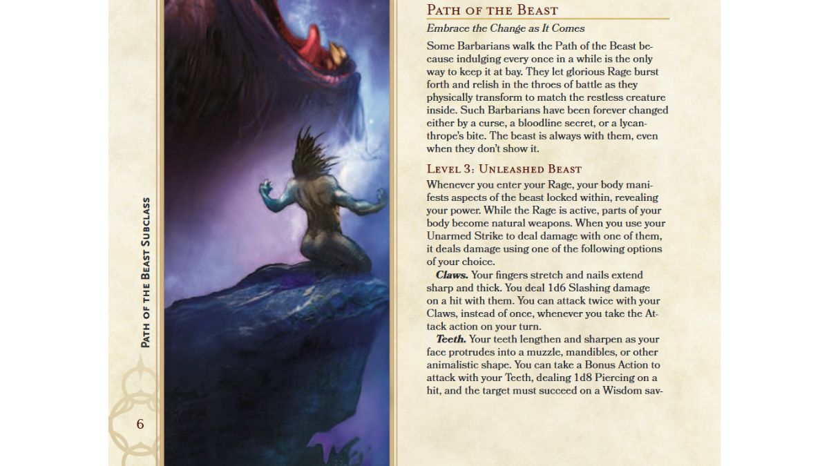 A preview of the Subclasses Revivified pages.