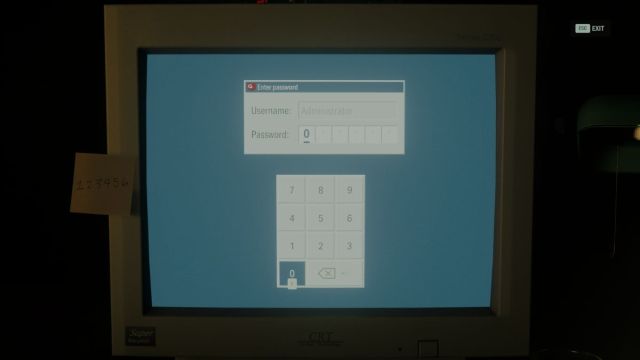 A computer screen with windows for inputting a passcode