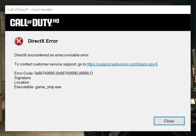 Fixes for DirectX crashes in Black Ops 6