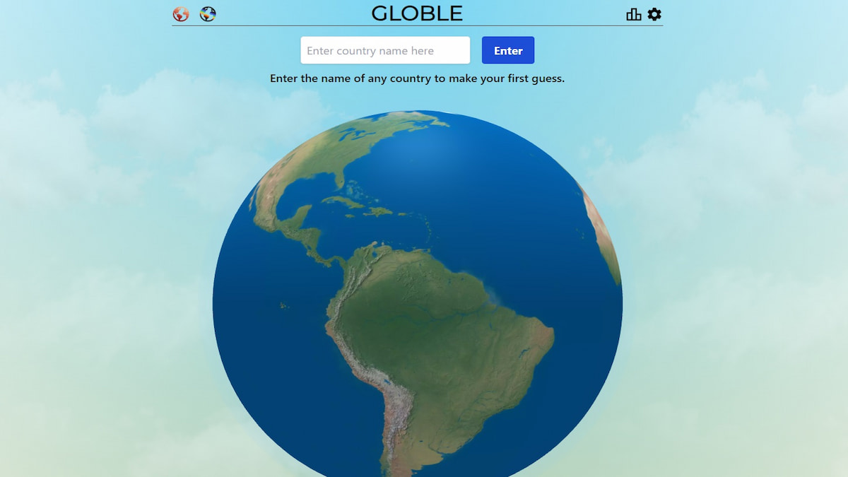 Screenshot of the Globle quiz.