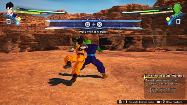 Gohan performs an Vanishing Assault in Dragon Ball Sparking Zero.