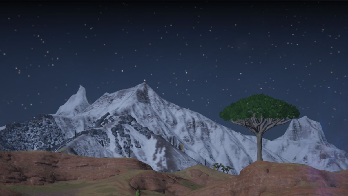 Snowy mountains in the distance in Once Human, symbolizing the coming launch of The Way of Winter.