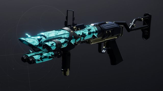 The Liturgy grenade launcher with the Neopop Wave shader applied.