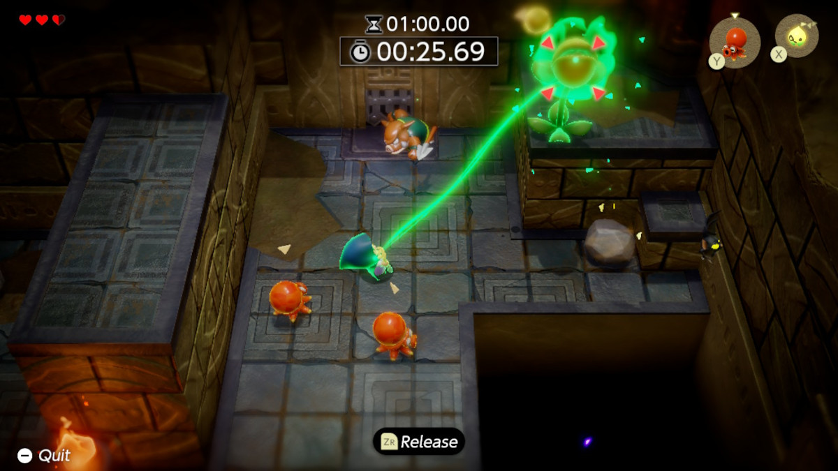 Use your bind ability to take down the Deku Baba during the Blank-Slate Battle at the Slumber Dojo in Zelda: Echoes if Wisdom