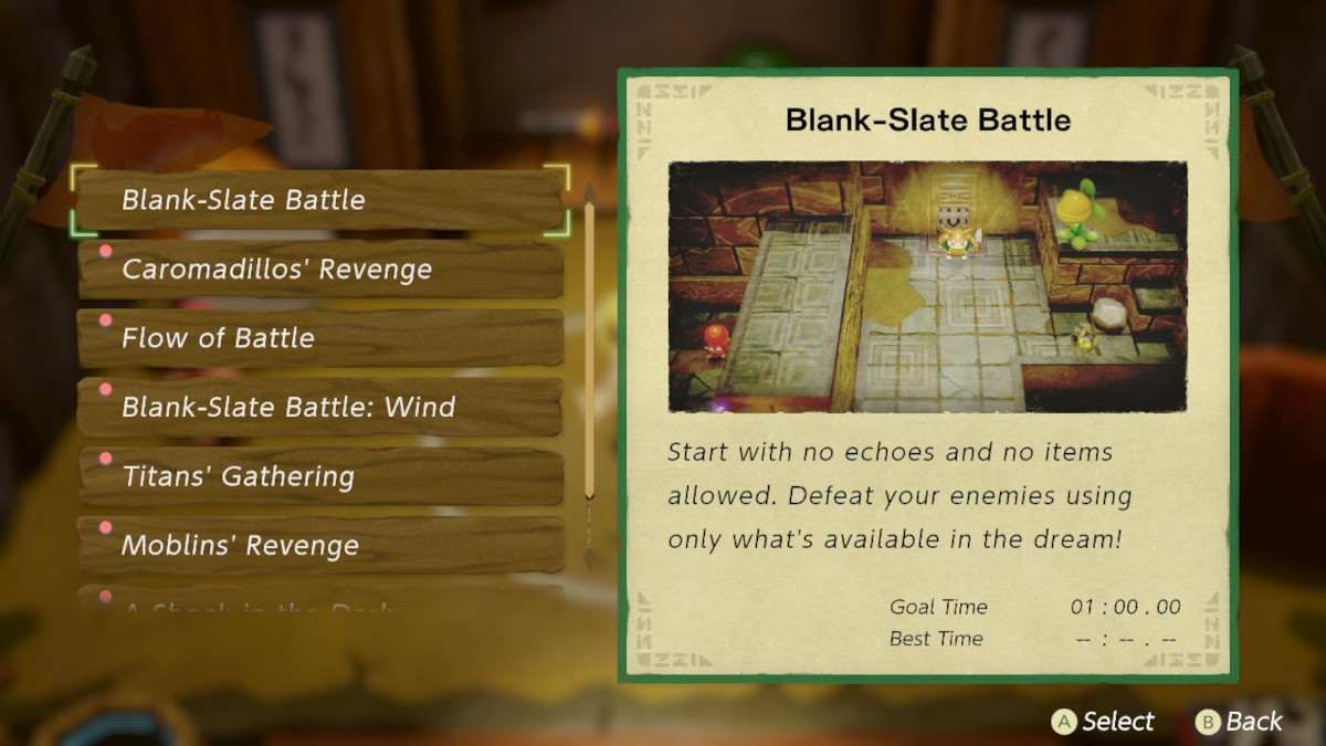 Blank-Slate Battle at the Slumber Dojo in Zelda: Echoes of Wisdom