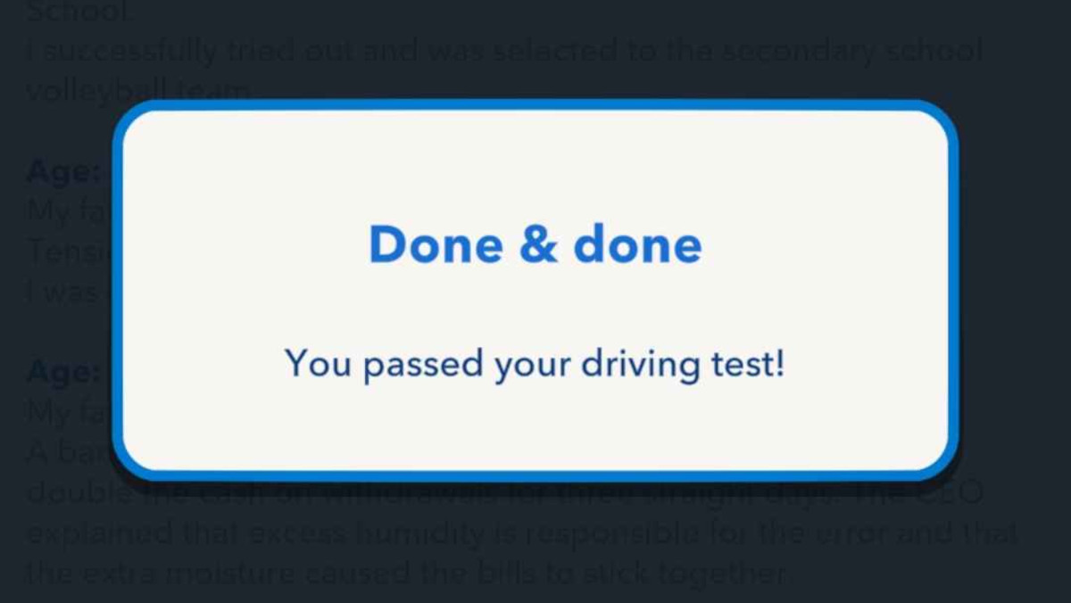 Passing your driving test in BitLife is easy