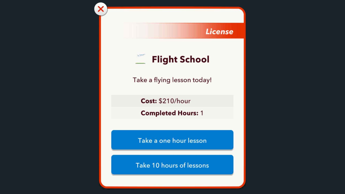 Flight School in BitLife