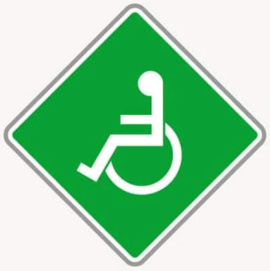 Handicapped Crossing road sign in the BitLife driving test