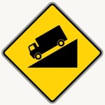 Hill Ahead road sign in the BitLife driving test