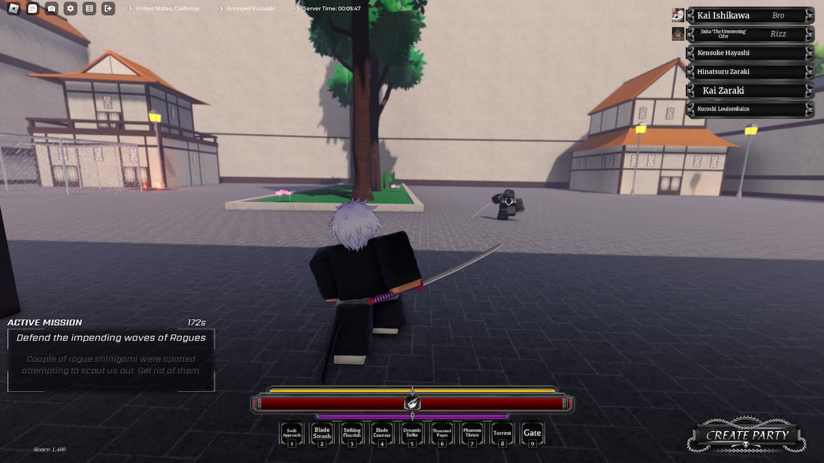 Player doing a wave defense mission in Paradox Roblox experience