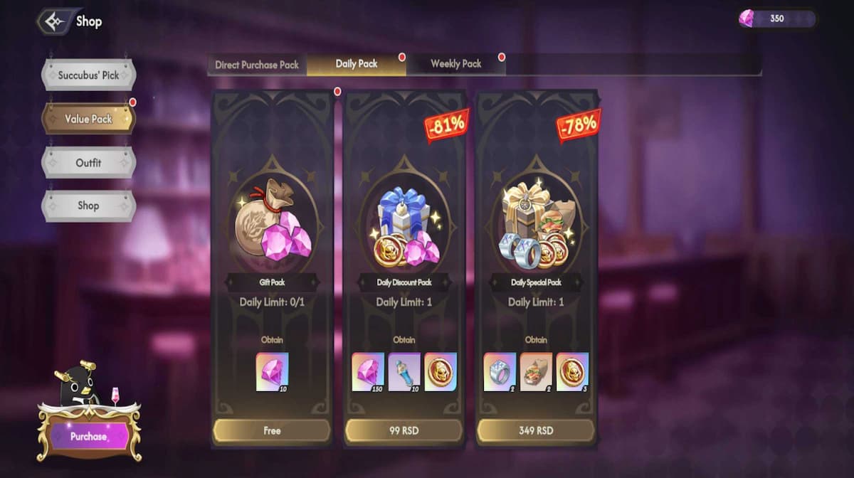 Lord of Nazarick Shop menu Daily Pack