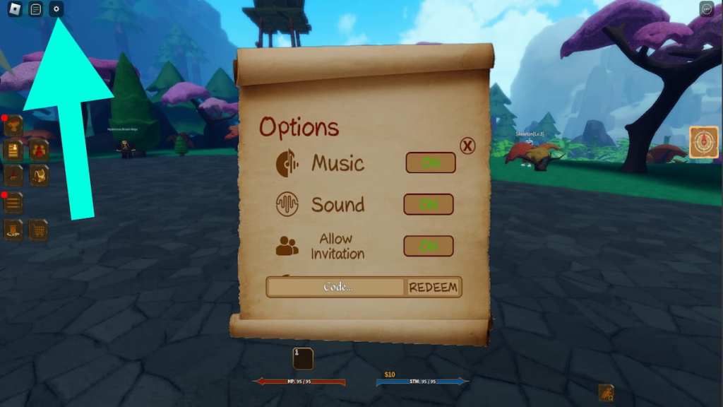 How to redeem codes in Ninjitsu.