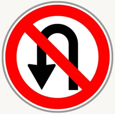 No U-Turn road sign in the BitLife driving test