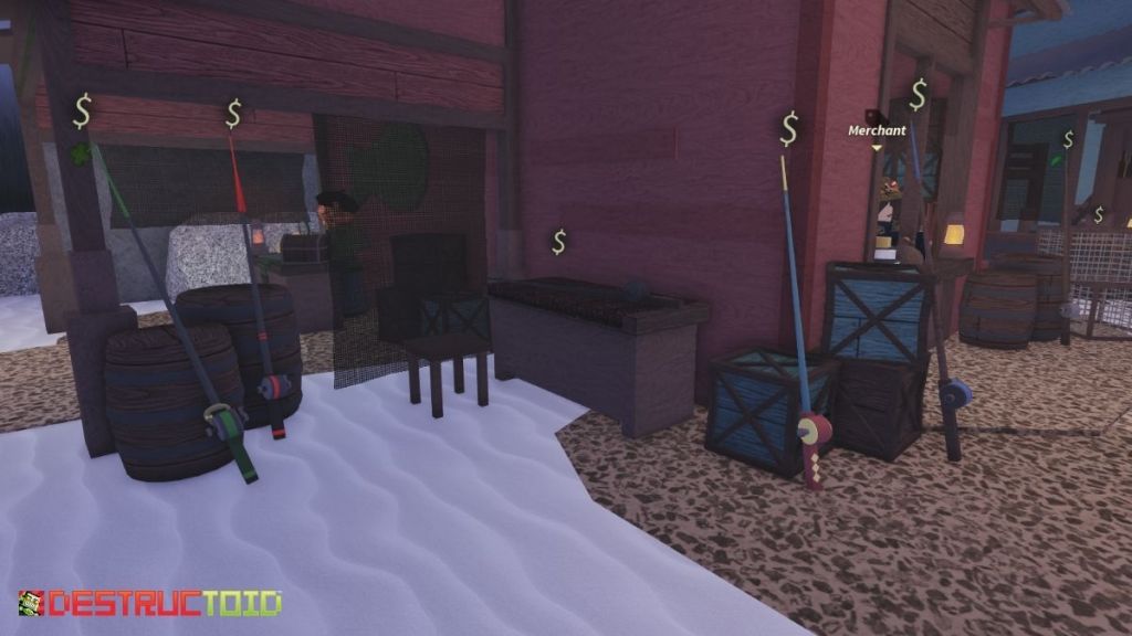 Rods merchant in Fisch Roblox