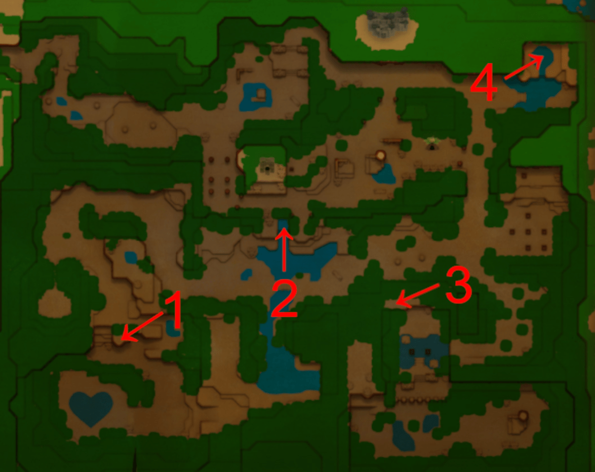 Stamp Stand locations in the Faron Wetlands in Zelda: Echoes of Wisdom