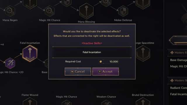 Throne and Liberty weapon mastery respec option