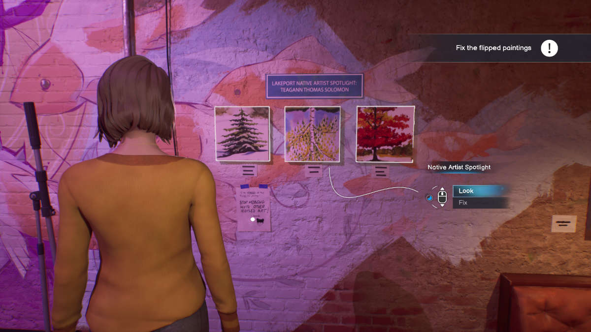 The first painting to flip at the Snapping Turtle in Life is Strange: Double Exposure