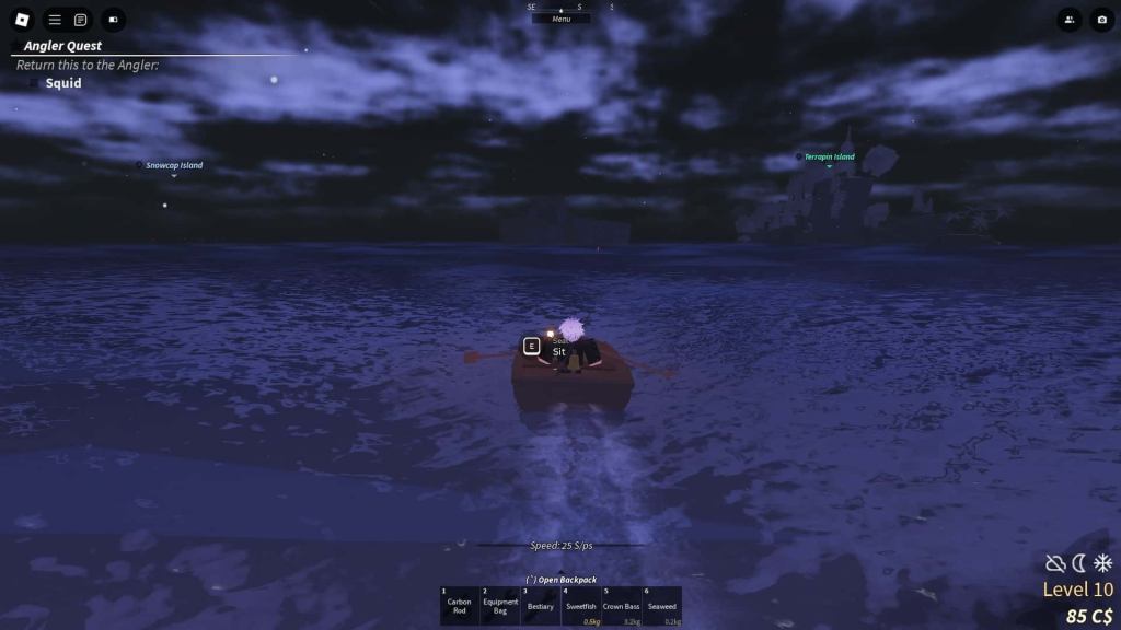 Snowcap Island in Fisch Roblox experience