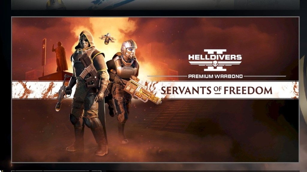 Helldivers 2: Servants of Freedom in-game splash screen.