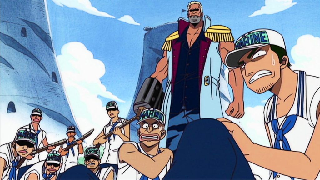 Morgan and the Marines in One Piece