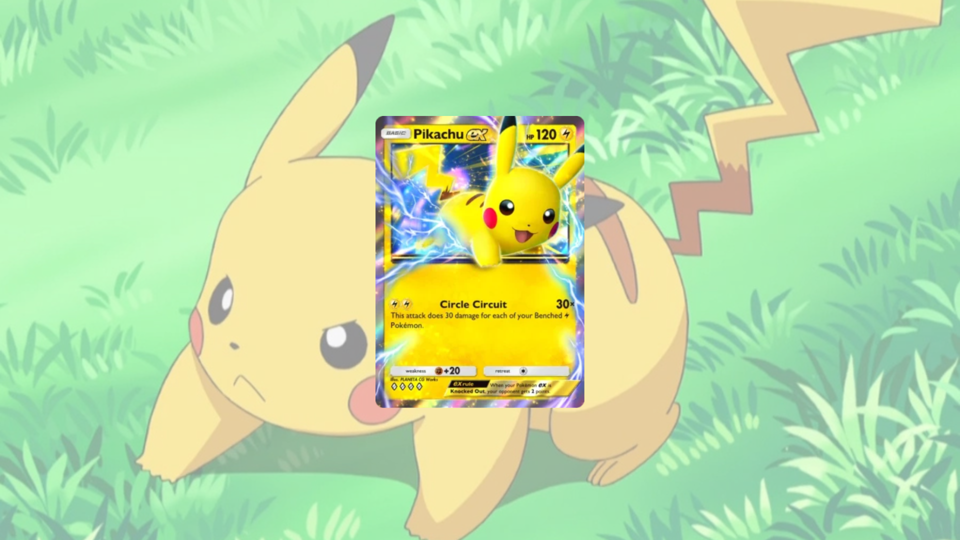 An image of Pikachu EX in Pokemon TCG Pocket