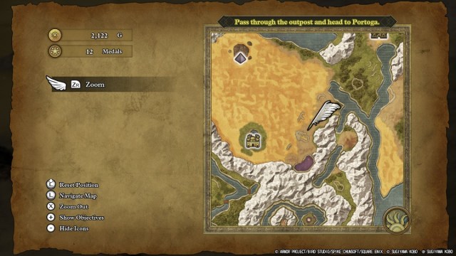 Dragon Quest 3 HD-2D map of desert