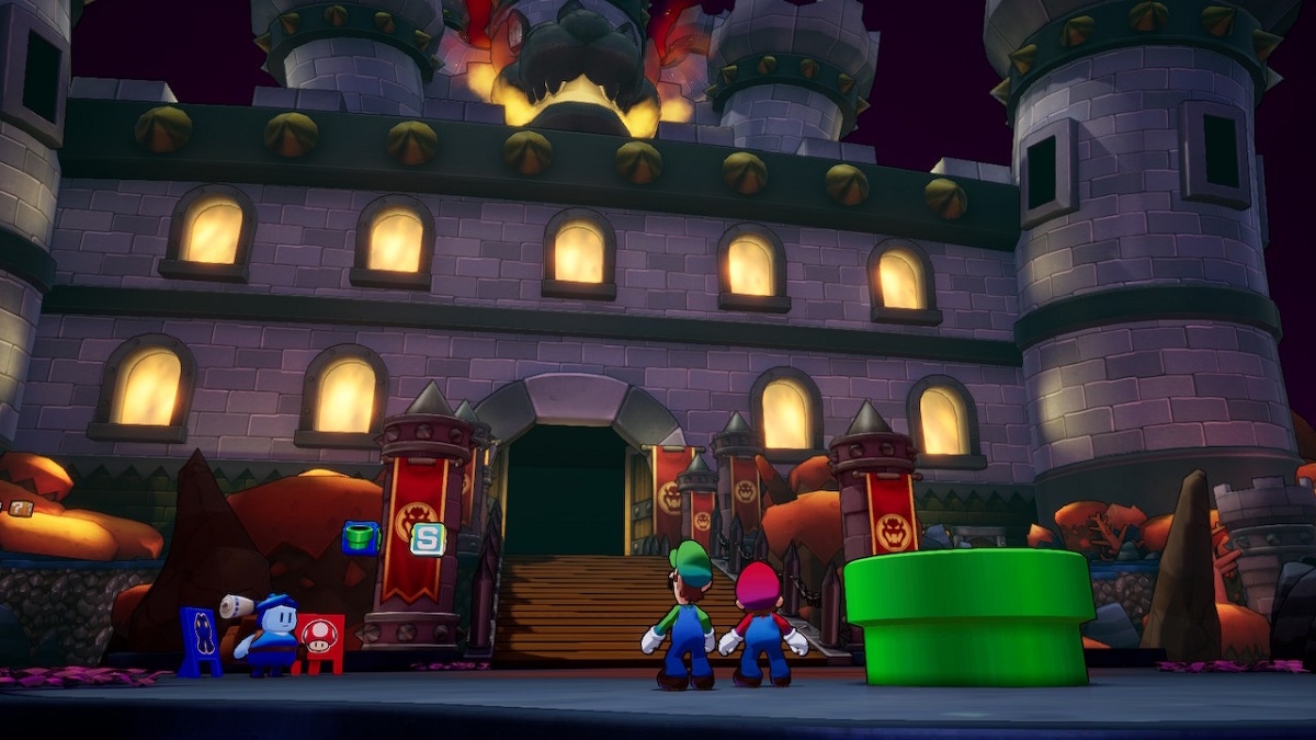 Mario & Luigi Brothership Bowser's Castle on Wayaway Island.