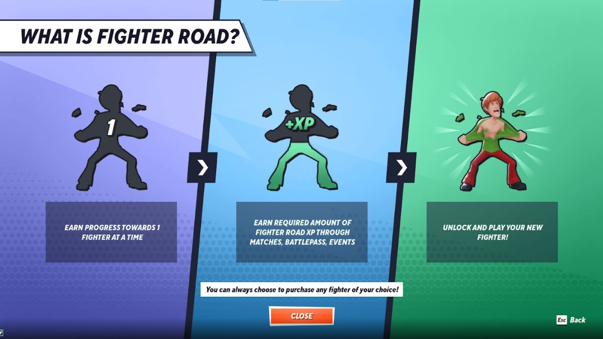 Shaggy as an example of MultiVersus new Fighter Road.