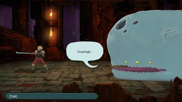 A gameplay screenshot from Slay the Spire featuring the giant whale.