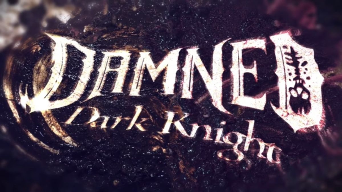 The title screen of Damned: Dark Knight in Travis Strikes Again.