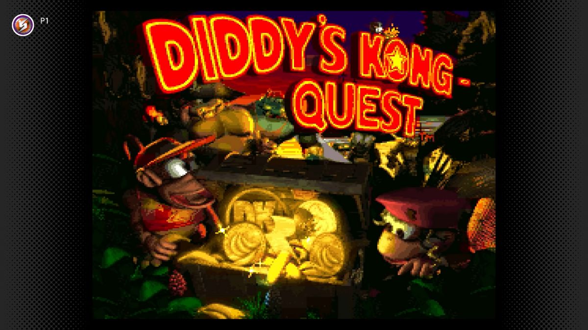 The title screen of Donkey Kong Country 2: Diddy's Kong Quest.