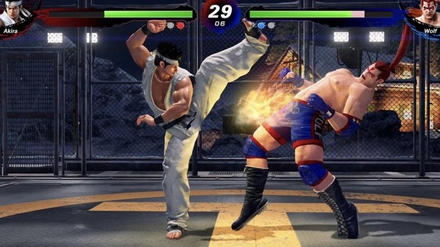 Image of Akira fighting Wolf in VF5