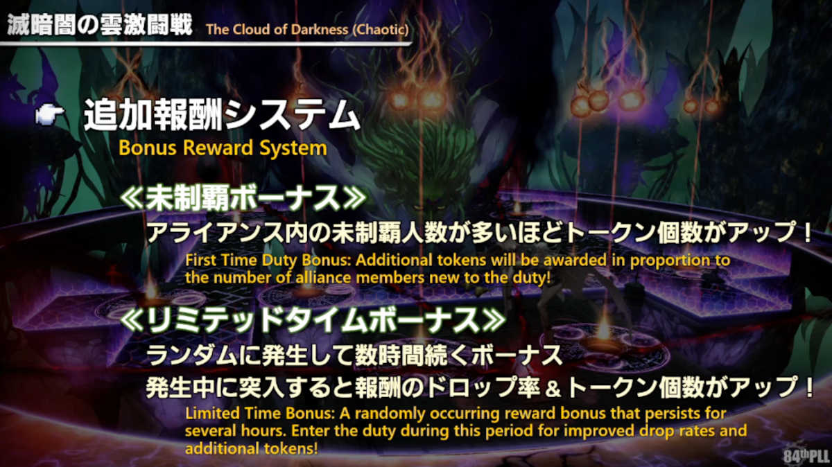 The bonus system in The Cloud of Darkness (Chaotic) in Final Fantasy XIV