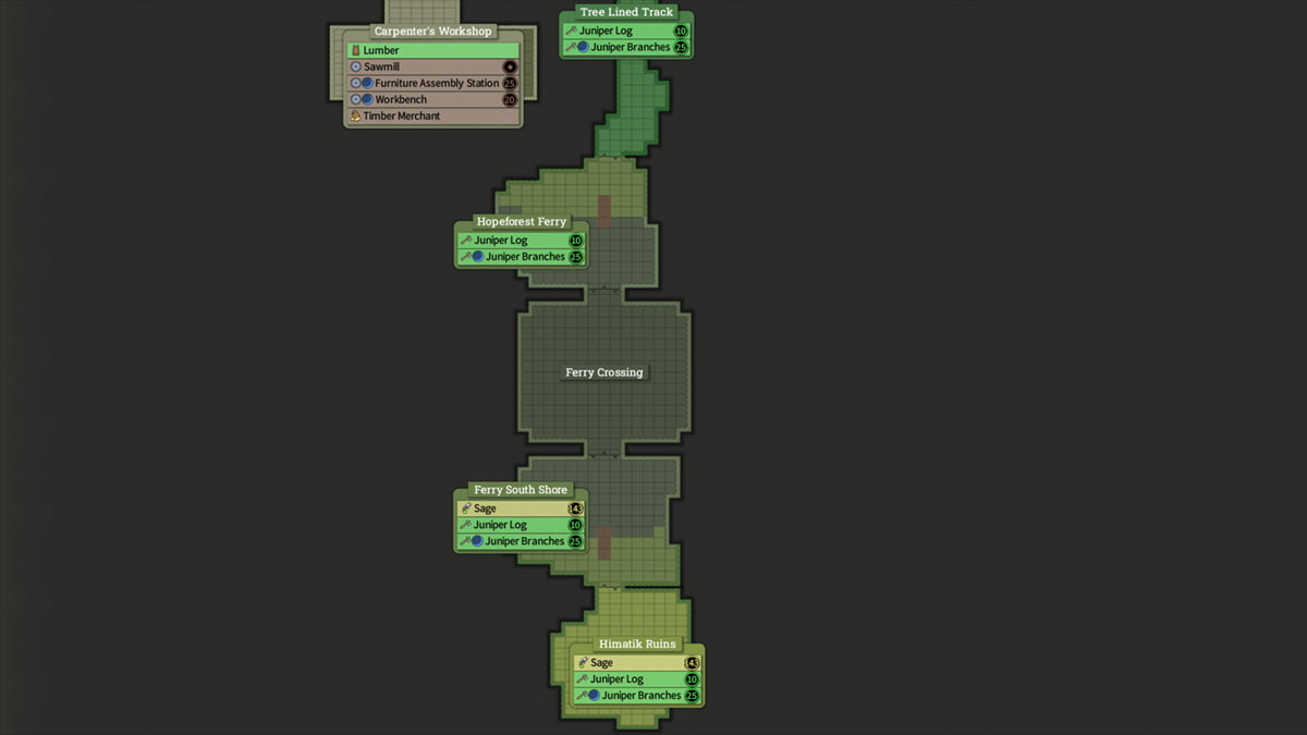 Brighter Shores Hopeforest ferry map