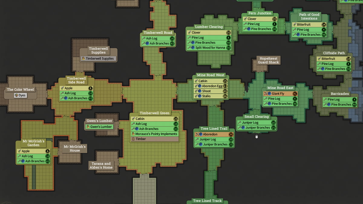 Brighter Shores Hopeforest Timberwell map