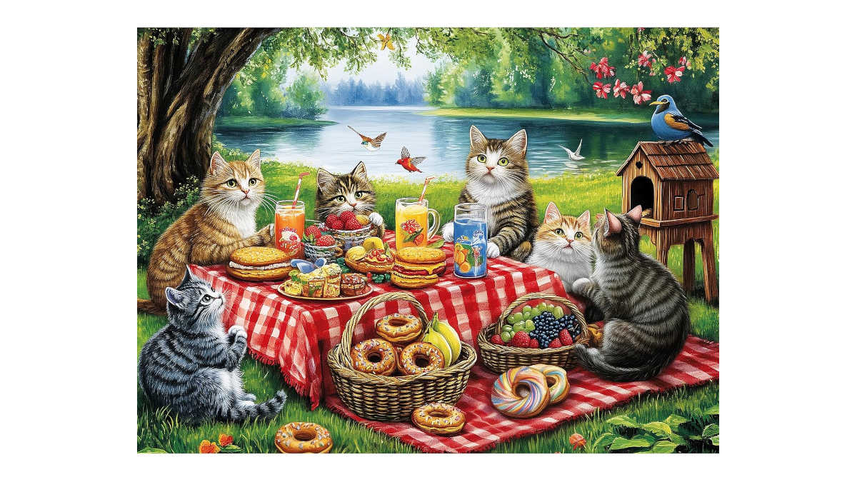 Cats picnic jigsaw puzzle