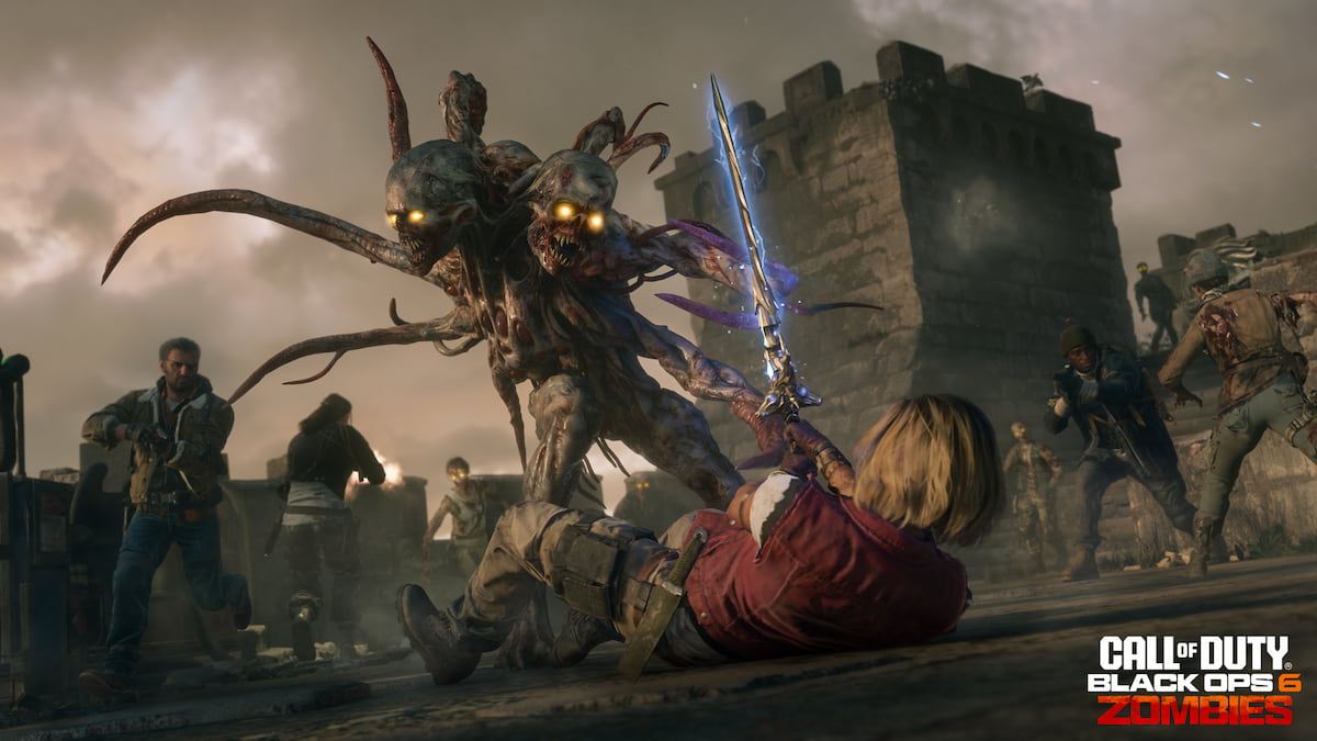Maya fighting off zombie in Citadelle des Morts